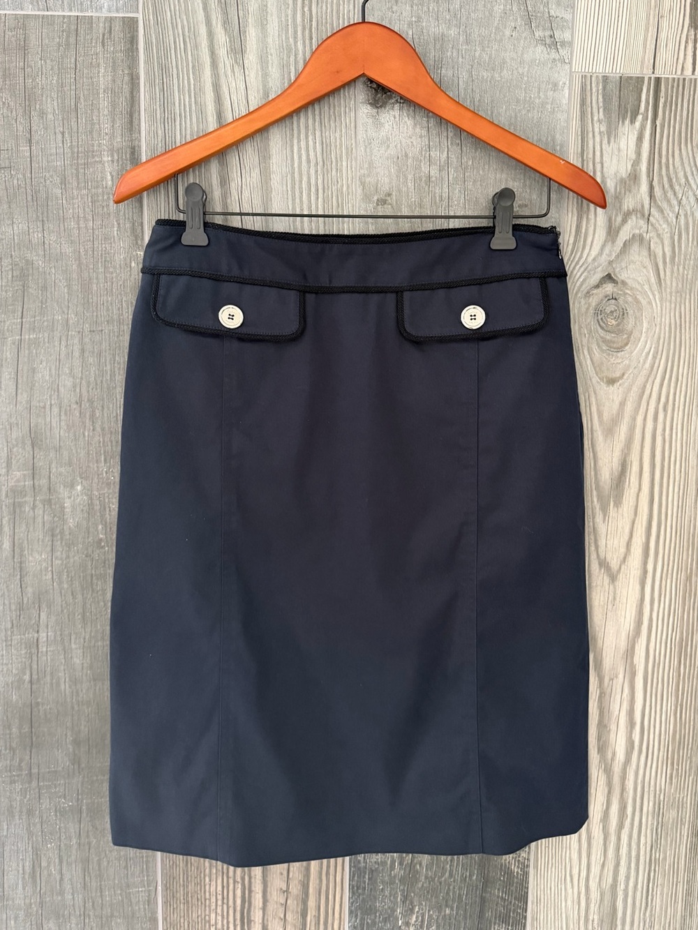 Vintage Burberry Cotton Twill Pencil Skirt